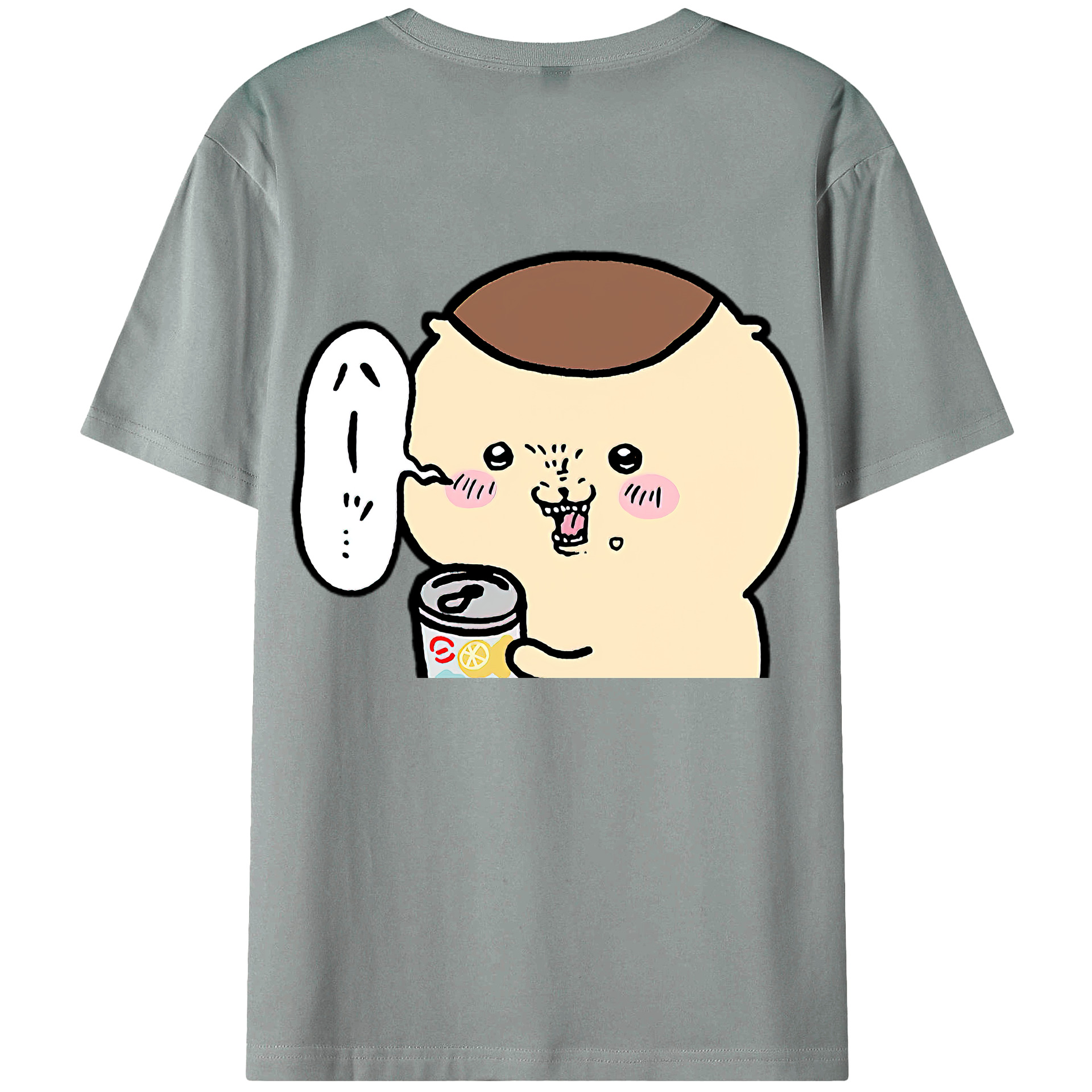 （画像用） ちいかわ くりまんじゅう Chii-kawa kuri manjū 綿100％ メンズ半袖Tシャツ（バックプリント） 通気性